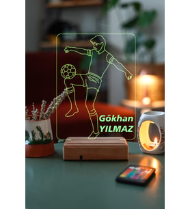 Top Sektiren Futbolcu 16 Renk Kumandalı 3D Gece Lambası
