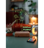 Top Sektiren Futbolcu 16 Renk Kumandalı 3D Gece Lambası