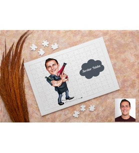 Kuaför Berber Özel Karikatürlü Kişiye Özel Puzzle