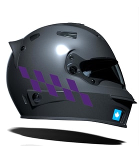 Patlıcan Moru Damalı Kask Motosiklet Sticker Takımı Çınar Extreme