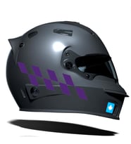 Patlıcan Moru Damalı Kask Motosiklet Sticker Takımı Çınar Extreme