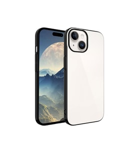 Apple iPhone 15 Uyumlu Kılıf Sert PC Renkli Çerçeveli Zore Riksos Kapak (Siyah)