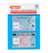 Bigpoint Kimlik ve Ehliyet Kabı Şeffaf 86x54mm 2'li Set x 50 Blister