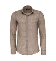 Slim Fit Kahverengi Desenli Gömlek - Wessi