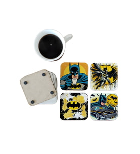 Ghostbastır Design Batman Dekoratif Ahşap Bardak Altlığı Seti 0119