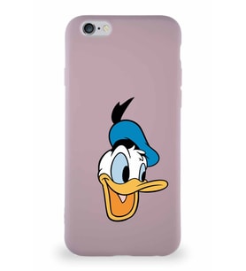 Apple iPhone 6S Soft Premier Kapak Donald Duck-A Tasarımlı Silikon Kılıf - Pudra (Şeffaf)