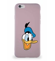 Apple iPhone 6S Soft Premier Kapak Donald Duck-A Tasarımlı Silikon Kılıf - Pudra (Şeffaf)