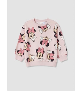 LCW baby Pembe Minnie Mouse Kız Bebek Sweatshirt