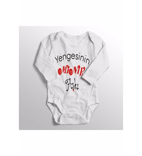 Unisex Bebek Yengesinin Minik Aşkı Baskılı Bebek Zıbını