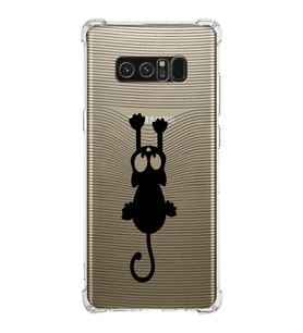 Samsung Galaxy Note8  Köşe Korumalı Antişok Kapak  Çizgi Kedi Tasarımlı Şeffaf  Kılıf