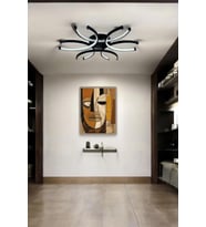 Levora Modern Tasarım - Salon - Mutfak - Yatak Odası Beyaz Işıklı Led Avize (Siyah)