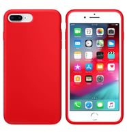 Apple iPhone 8 Plus İçi Kadife Silikon Kılıf Kırmızı
