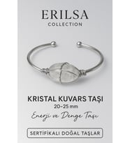 Sertifikalı Doğal Kristal Kuvars Taşı Gümüş Kaplama Ayarlanabilir Bileklik – Saflık ve Enerji (Çok Renkli)