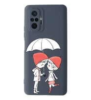 Xiaomi Redmi Note 10 Pro Uyumlu Lansman Kılıf Aşk Tasarımlı İçi Kadife Kapak-Petrol Mavisi (Şeffaf)