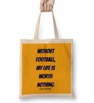 Cristiano Ronaldo Quotes Art Gift - Vintage Retro Style Bez Çanta Uzun Saplı