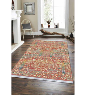 Pembe Vintage Dokuma Pamuk Tabanlı Kaymaz Kilim KLM127