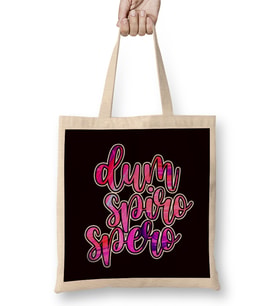 Latin Phrase Dum Spiro Spero Language Motivation Education Bez Çanta Uzun Saplı