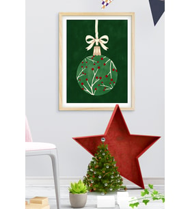 Çerçeveli  Yeni yıl  Yılbaşı Noel  Ahşap Çerçeve Tekli Çerçeve (Natural)