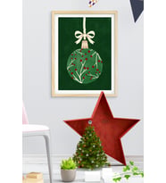 Çerçeveli  Yeni yıl  Yılbaşı Noel  Ahşap Çerçeve Tekli Çerçeve (Natural)