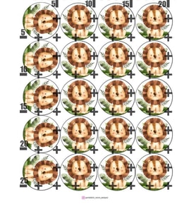 Yenilebilir Şeker Kağıt Safari Aslan Temalı Pasta Süsleme