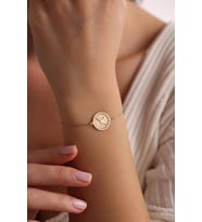 Kişiye Özel 925 Ayar Gümüş Zarif Kuş Model Bileklik (Gold)