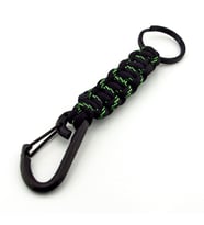 Siyah Kanca Outdoor Hook Kampçı Siyah Yeşil Paracord Örgü KC324