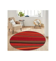 Eliana Home Baskılı, Yıkanabilir Kaymaz Taban Yuvarlak Halı LNA7110 120x120 cm (Kırmızı)