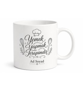 Cooking Is My Therapy Yazılı Yemek Yapmak Terapimdir Kupa Bardak Hediye