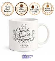 Cooking Is My Therapy Yazılı Yemek Yapmak Terapimdir Kupa Bardak Hediye