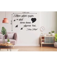 Leylaser  120*80 cm  Aklıma Gelişini Seveyim Ahşap Duvar Yazısı