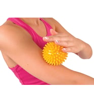 MAXİ EL EGZERSİZ MASAJ VE DUYU TOPU, YUMUŞAK DİKENLİ TOP SARI RENK 8 CM