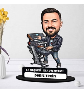 Klavye Ustasına Hediye Kişiye Özel Karikatürlü Biblo