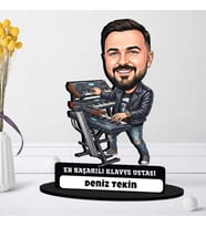 Klavye Ustasına Hediye Kişiye Özel Karikatürlü Biblo