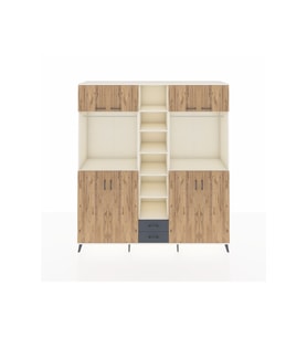 Hyperion Dolap 14 Raflı 2 Çekmeceli 2 Askılı 220x44x243 Aytaşı-Çam/Antrasit