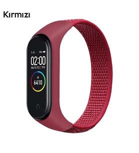 Xiaomi Mi Band 5-4-3  Nylon Kayış Kordon-(5775) - GLST7167-3342 (Turuncu)