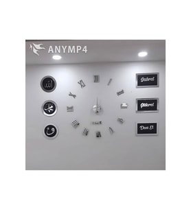 Eha Lazer SAAT + 6 LI TABLO BİRLİKTE (Siyah Gümüş)