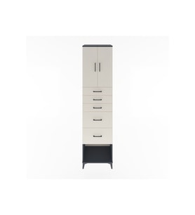 Hyperion Dolap 2 Raflı 5 Çekmeceli 2 Kapaklı 60x44x243 Antrasit-Aytaşı