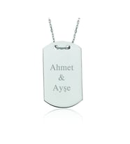 Gümüş İsimli Asker Künyesi Kadın Kolye CSR2180529