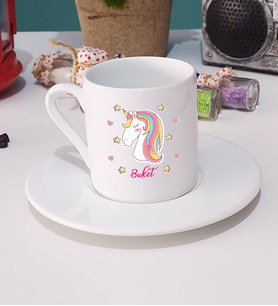 Unicorn Türk Kahvesi Fincanı Beyaz
