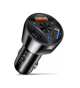Araç Için Telefon Şarj Cihazı Çakmaklık Araç Içi Şarj Adaptörü 55W Carboon 3 Port USB ÖZ&EL