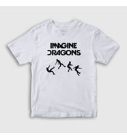 Presmono Unisex Çocuk Beyaz World Imagine Dragons T-Shirt 83077tt (Beyaz)
