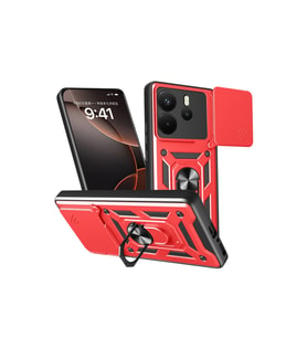 Xiaomi Redmi Note 14 4g Pars Lens Yüzüklü Silikon - Kırmızı