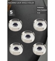 5’li Set Skoçlu Küllük 8 cm Paslanmaz Çelik Kül Tablası Sigara Küllüğü