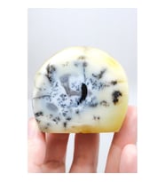 Merlinit (Dendritik Opal) - Mavi Kalsedon ve Bal Opalı Serbest Form İçgörü ve Denge Taşı, 117g