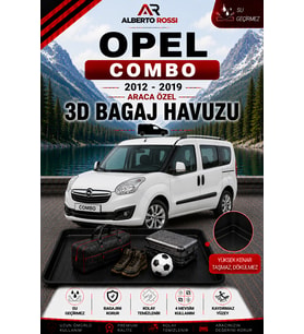 Opel Combo 2012 - 2019 Araca Özel 3D Bagaj Havuzu