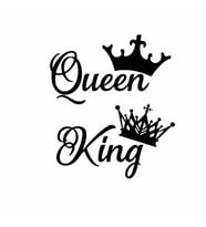 Queen - King Sticker Siyah 15x10 cm