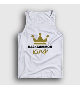 Presmono Unisex Beyaz Backgammon King Tavla Kralı Oyun Atlet 416282tt (Beyaz)