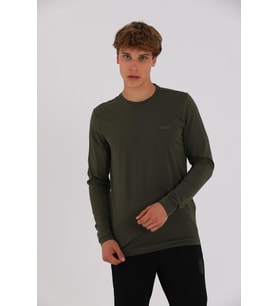 Maraton Regular Erkek Bisiklet Yaka Haki- Sweatshirt