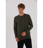 Maraton Regular Erkek Bisiklet Yaka Haki- Sweatshirt