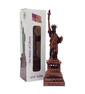 Vintage Metal USA Özgürlük Heykeli Biblo Antik Bakır 15 cm